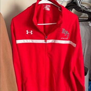 Under Armour Red RPI Athletics Full-Zip Bomber Jacket